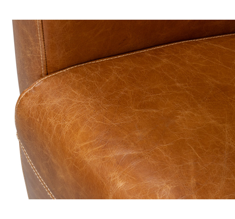 Mandy Armchair, Brown Genuine Leather
