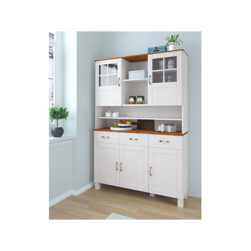 Martindale 125cm Solid Wood Sideboard, White/Honey