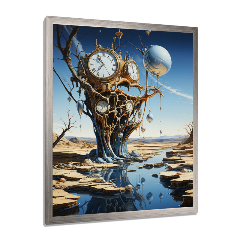 Chef-d'œuvre de la persistance de la mémoire, surréalisme IV - décoration murale abstraite, H 40 po x l 30 po x P 1,5 po