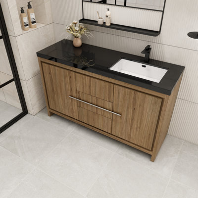 Enderlin 58.82'' Single Bathroom Vanity with Plastic Top