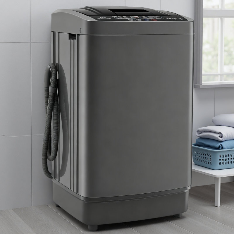 2.6 Cu.ft Automatic Portable Washing Machine For Small Spaces, Dark Gray
