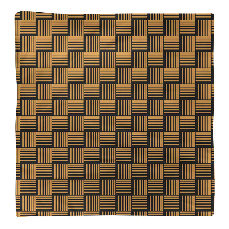 Serviette de table en coton de couleur contrastée, H 0,1 po x l 22 po x P 22 po, Croisé en coton, Noir/orange