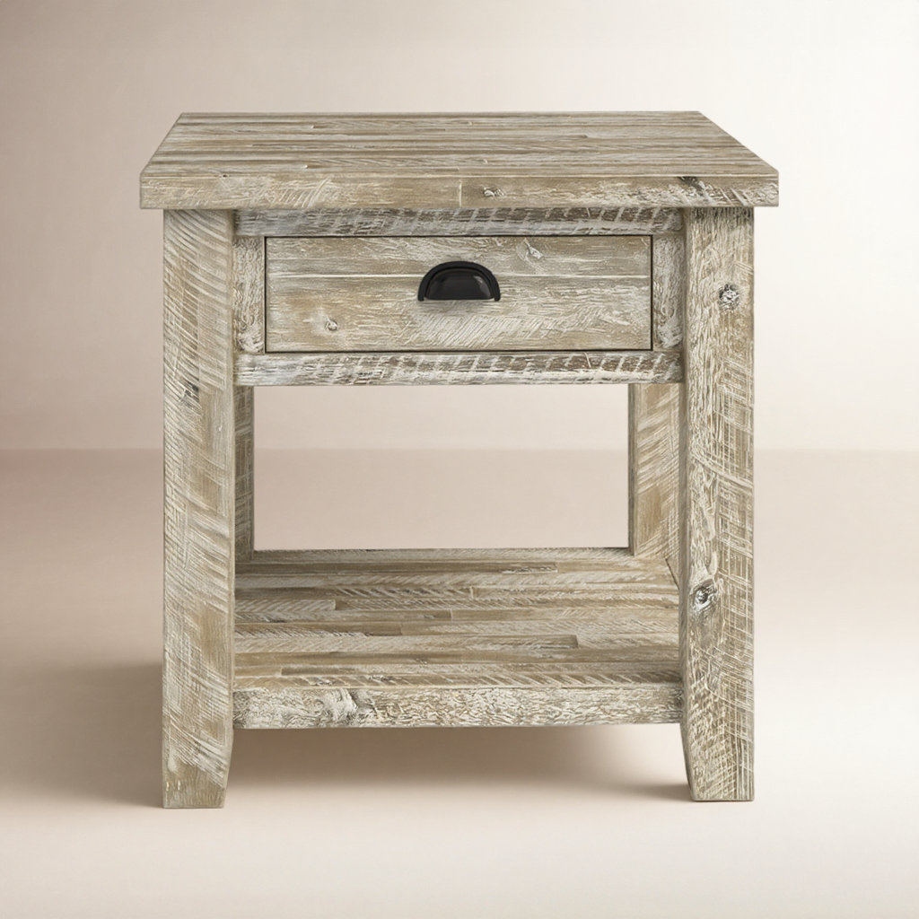 Castile 24" End Table, Washed Gray