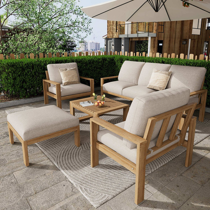 Ensemble de canapé modulaire d'extérieur 5 pièces