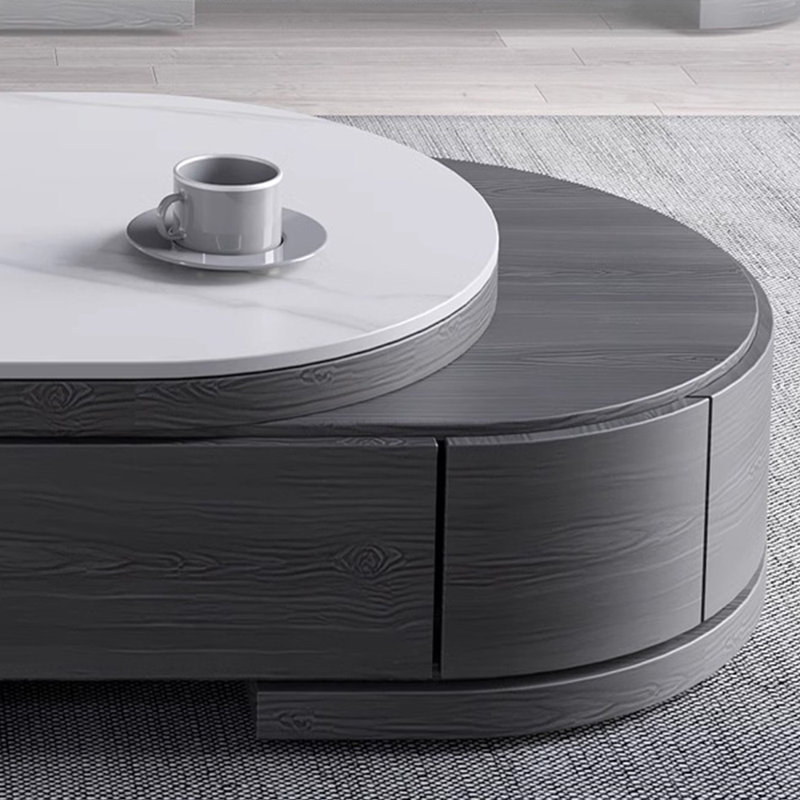 Light Luxury Retractable Rock Slab Coffee Table