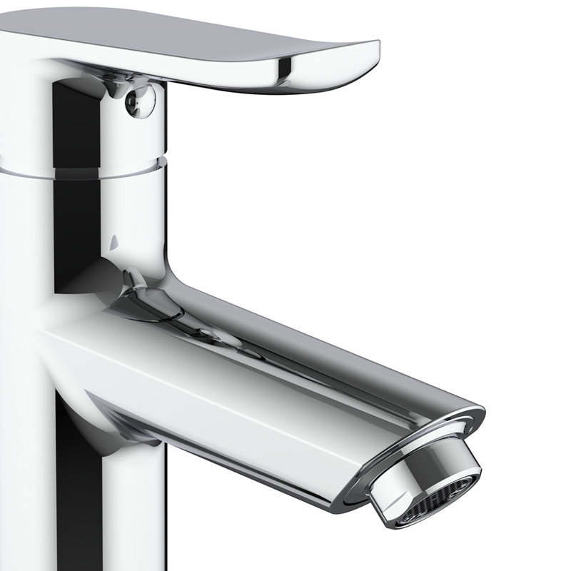 Robinet de salle de bain à un trou, Chrome poli