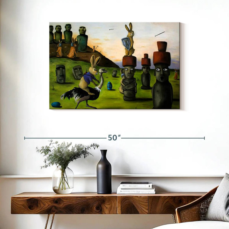 Battle Over Easter Island, 24" H x 36" W