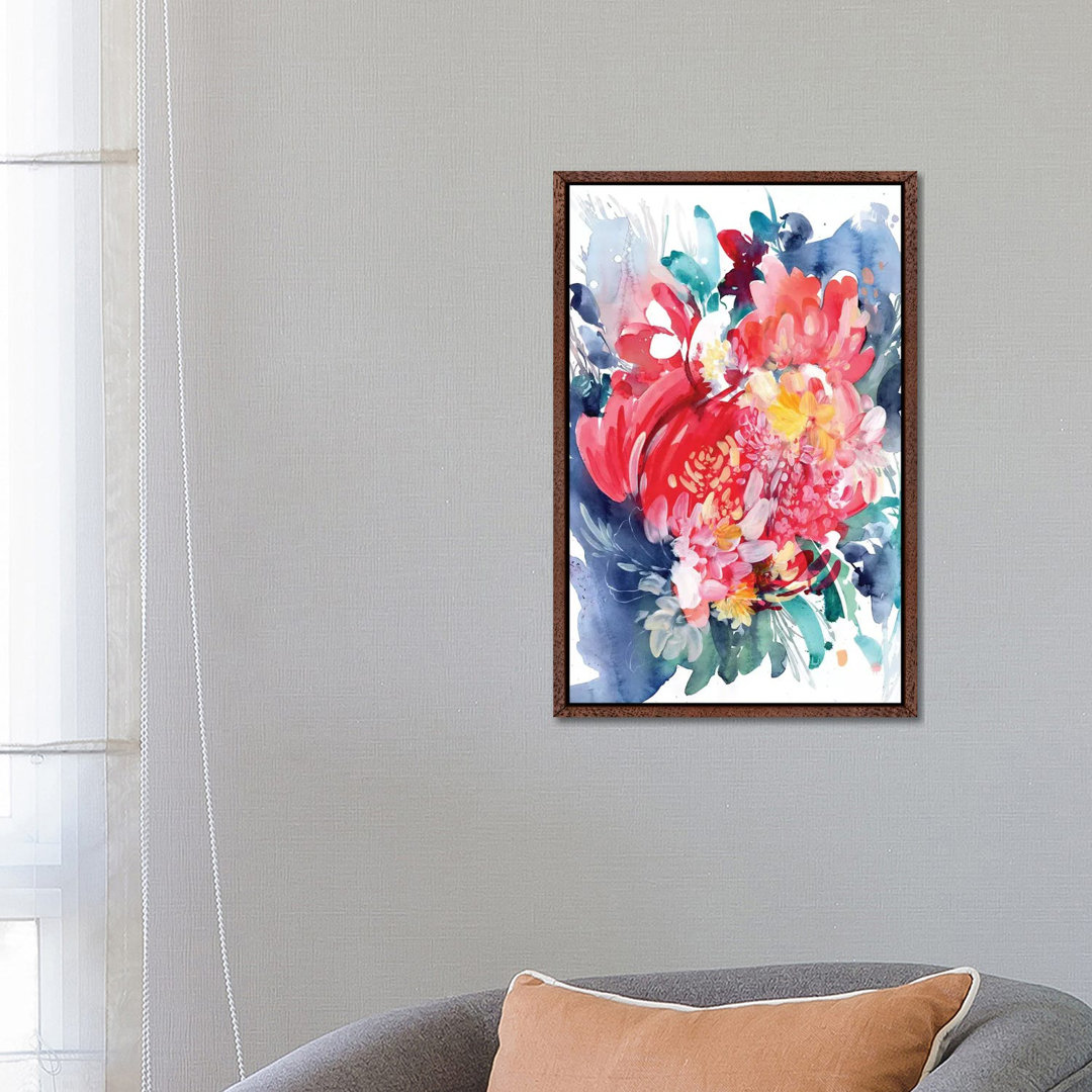 Floral Hug von CreativeIngrid - Galerie-verpackte Leinwand Giclée