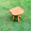 Tabouret en bois massif avec repose-pieds, petit repose-pieds en bois, support pour plante, tabouret d'appoint en bois, tabouret naturel avec rebords uniques