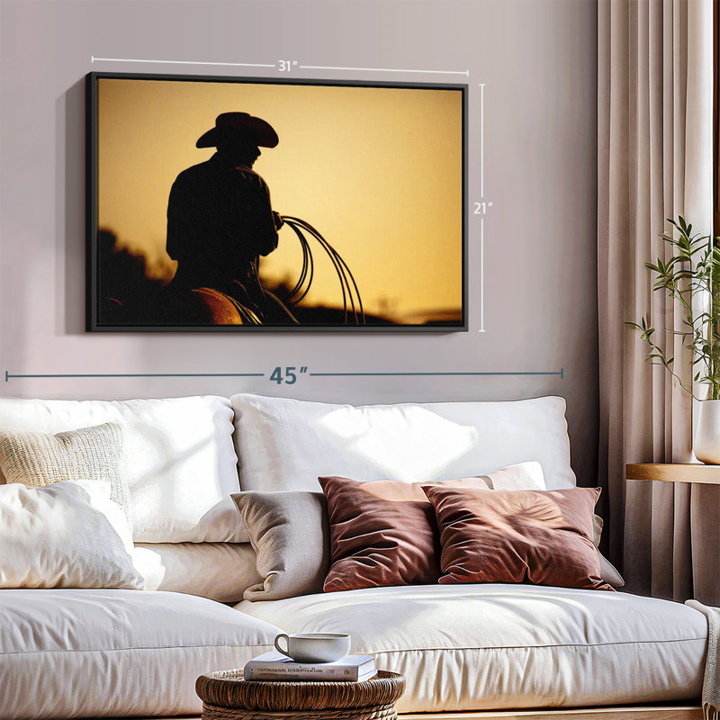 " Cowboy With Lariat ", 31" H x 21" W