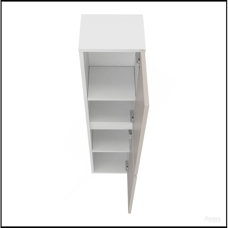 Bathroom Cabinet, 2 Doors, 4 Shelves, White