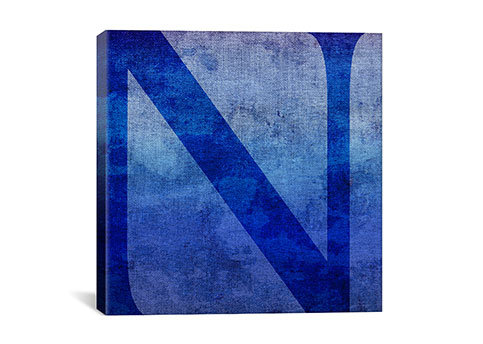 « teinte », art textuel sur toile en bleu, N, H 12 po x l 12 po x P 1,5 po