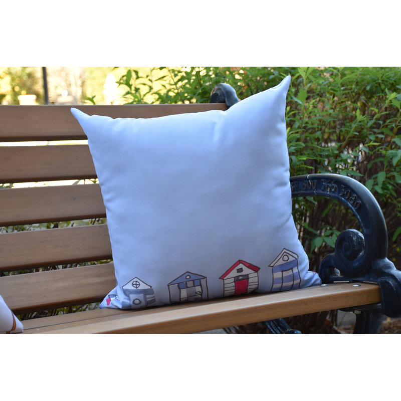 Housse de coussin d'extérieur carrée Nantucket, Bleu clair, 16 po x 16 po