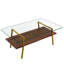 Table basse et tables de bout en verre trempé, couche pratique pour un rangement quotidien élégant, espace de détente moderne, L 19,1 po x H 21,14 po