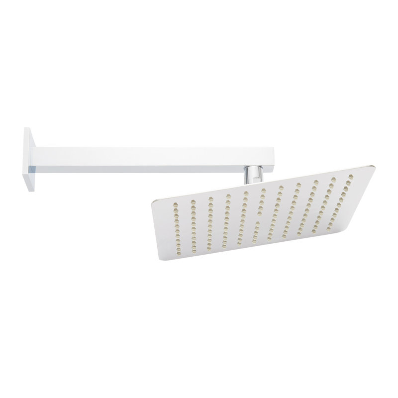 Pomme de douche à pluie moderne 10 "avec bras de douche mural 2,5 gallons par minute, Chrome, L 12 po