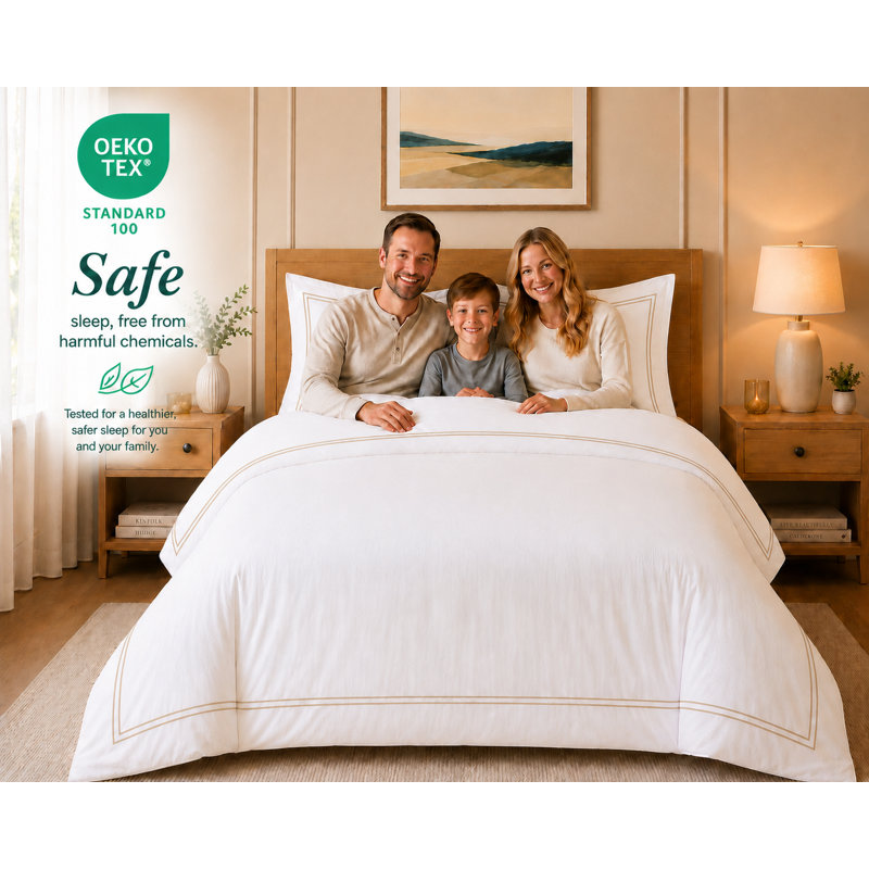 Bedding, Double Bed (200 x 220 cm), White & Natural