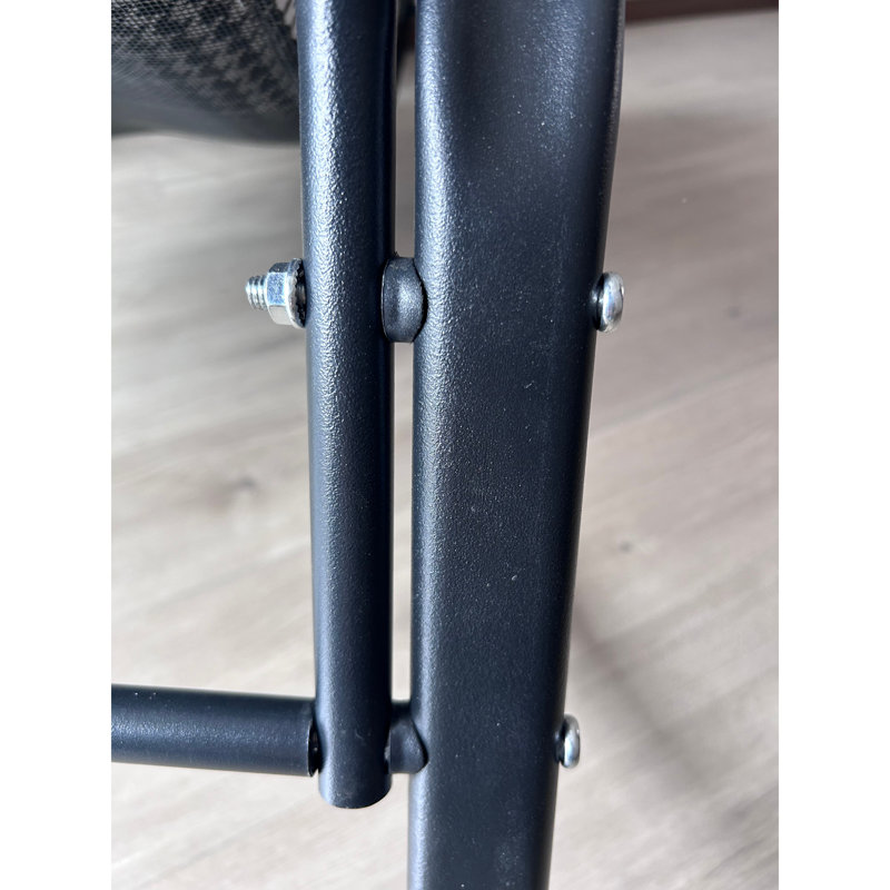 Chaise berçante en cuir avec cadre en fer Frank, Blanc