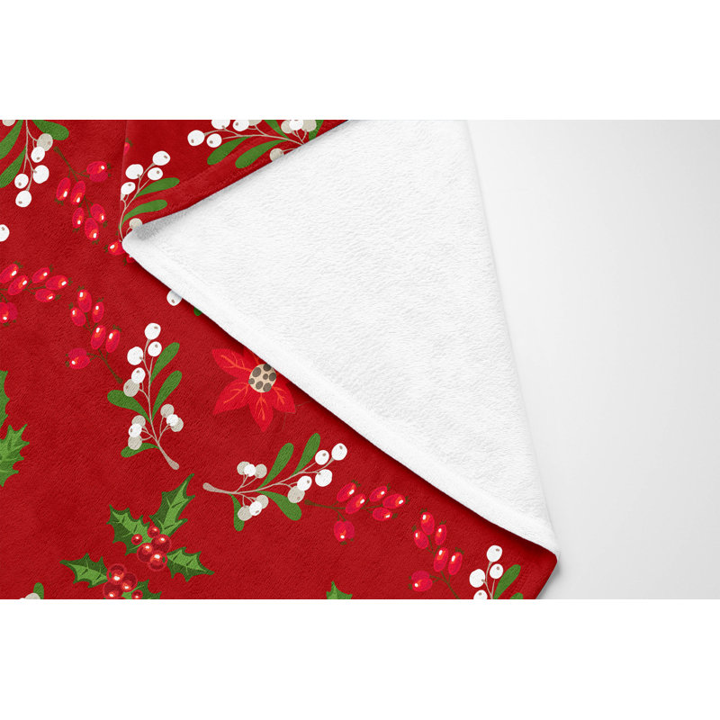 Jeté Botanical Deer, Red, L 60 po x l 50 po