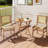  2 PCS Outdoor Side Table with Slatted Tabletop & X-Shaped Structure Coffee Table-2102980220