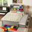 Full Wood LED Platform Bed With Trundle, Storage Headboard & Drawers-487139599