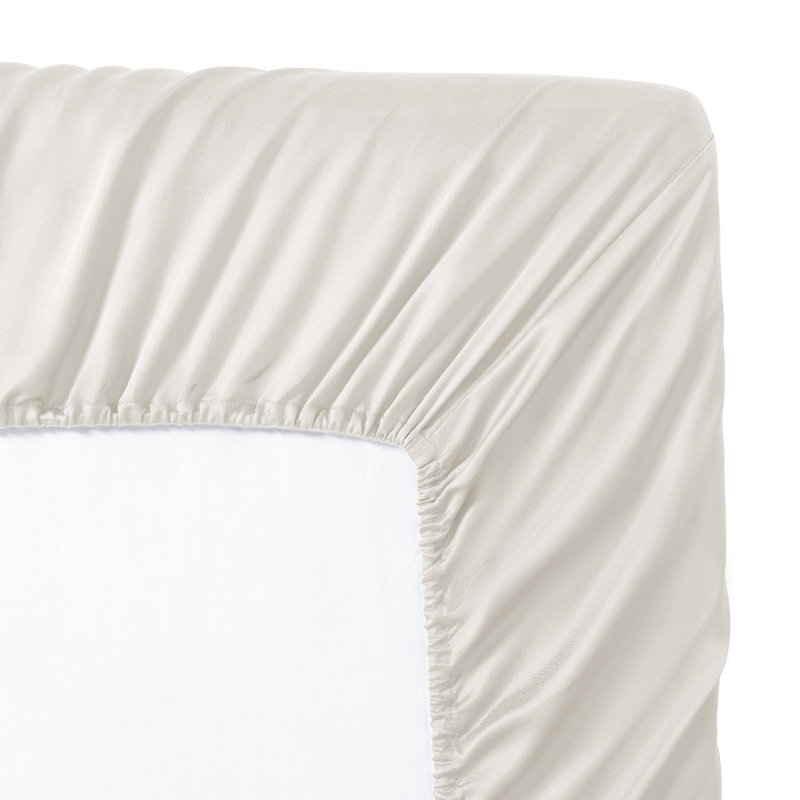 Sateen Sheet Set, White, King Sheet Set + Fitted Sheet + 2 Pillowcases