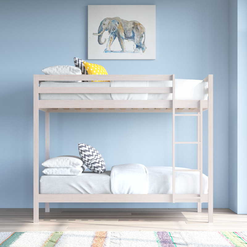 Kendal Solid Wood Twin over Twin Standard Bunk Bed, Antique Gray