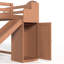 Lit mezzanine double en bois massif avec escalier de rangement, glissade et garde-robe intégrée-132020682-132020684