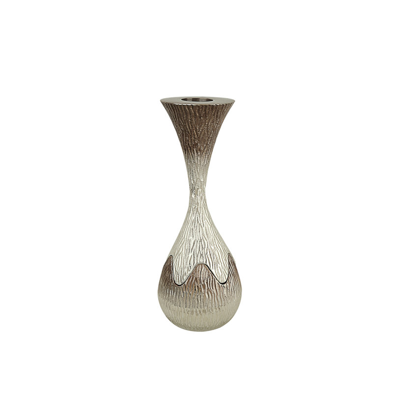 Aluminum Tabletop Candlestick, 9.75" H x 3.25" W x 3.25" D