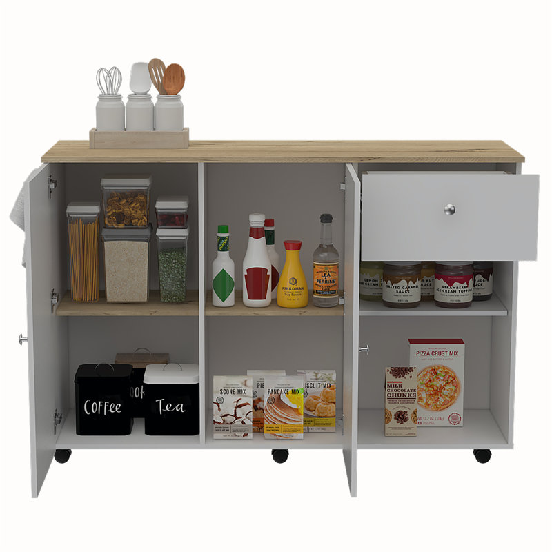 Chariot pour îlot de cuisine polyvalent avec de nombreuses options de rangement et de mobilité