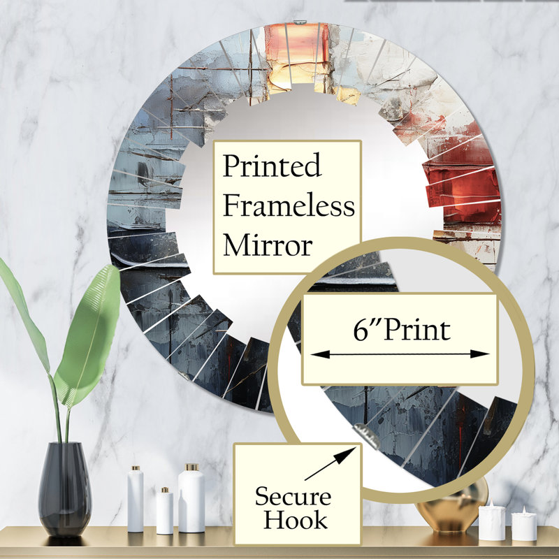 Waitsfield - Miroir mural moderne rond, 32 po x 32 po