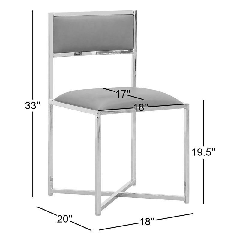 Chaise d'appoint rembourrée Malen, Similicuir blanc performance