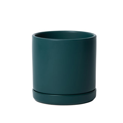 Pot de fleurs en céramique avec trou de drainage et soucoupe