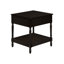 21,62 po Table d'appoint profonde avec placage en noyer foncé pour le salon, design traditionnel à 2 niveaux et brun