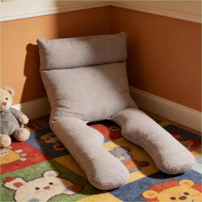 Fauteuil à billes réglable en forme de U inclinable pour adultes, soutien complet pour dormir, lire, dormir | gris clair | En forme de U