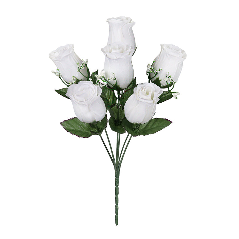 Bouquet de roses artificielles, Blanc
