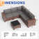 Ensemble de conversation modulaire en rotin pour 5 personnes avec coussins