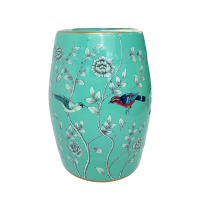 Flower and bird ceramic stool