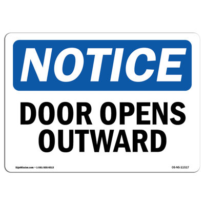 Door Opens Outward Sign