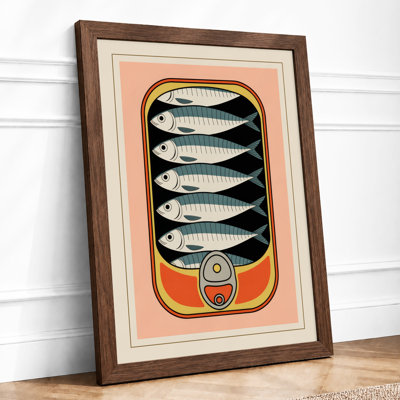 Sardines in Gold Vintage - Framed Print