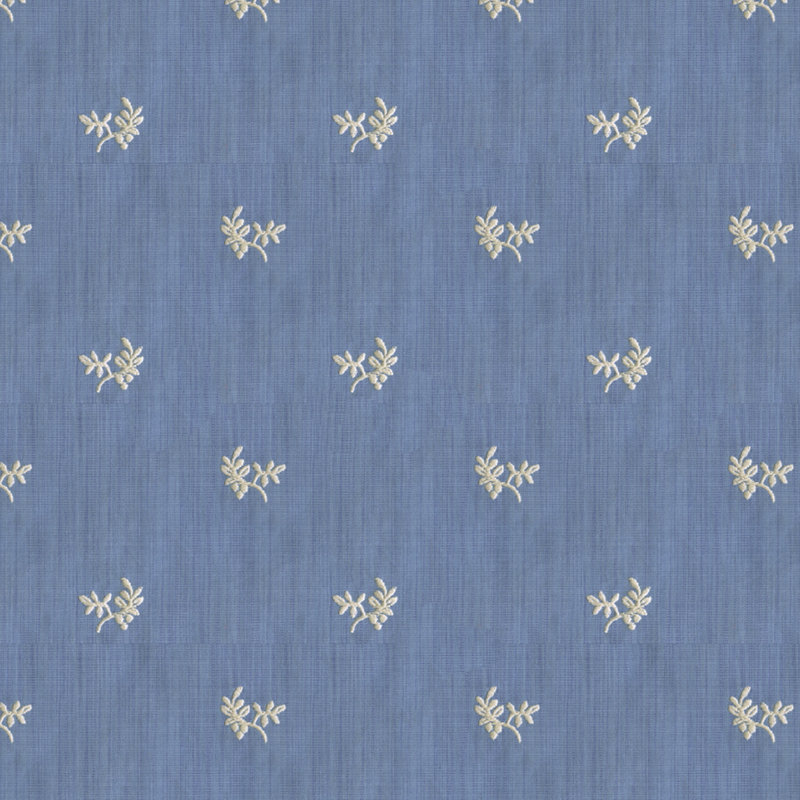 Les Alizes Bayberry Strie 100% Cotton Fabric, Canton Blue