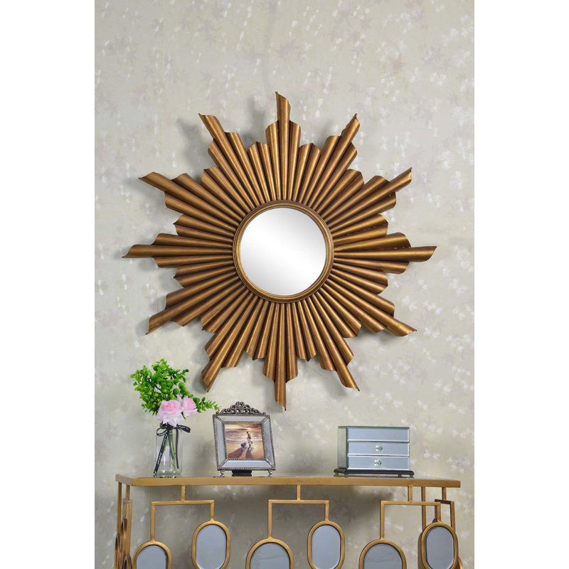 Miroir d'appoint Sun, Laiton antique