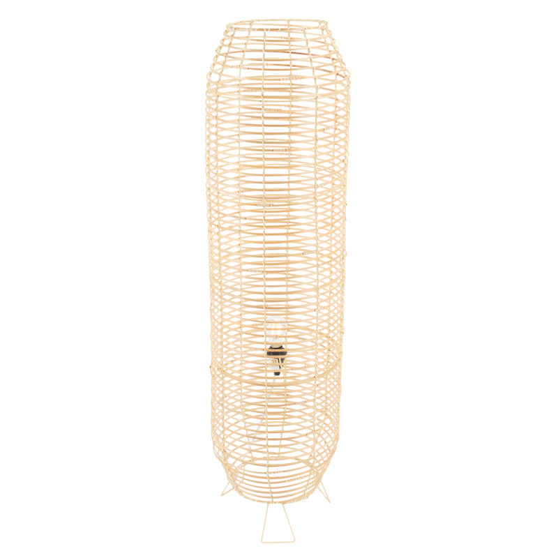 Morabito 50.5'' Black Column Floor Lamp, Natural