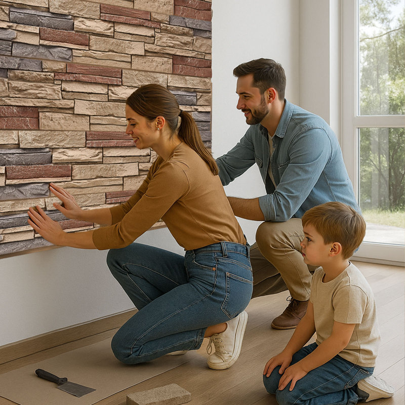 Panneau de faux mur en pierre artificielle 45,6 x 12,8 po