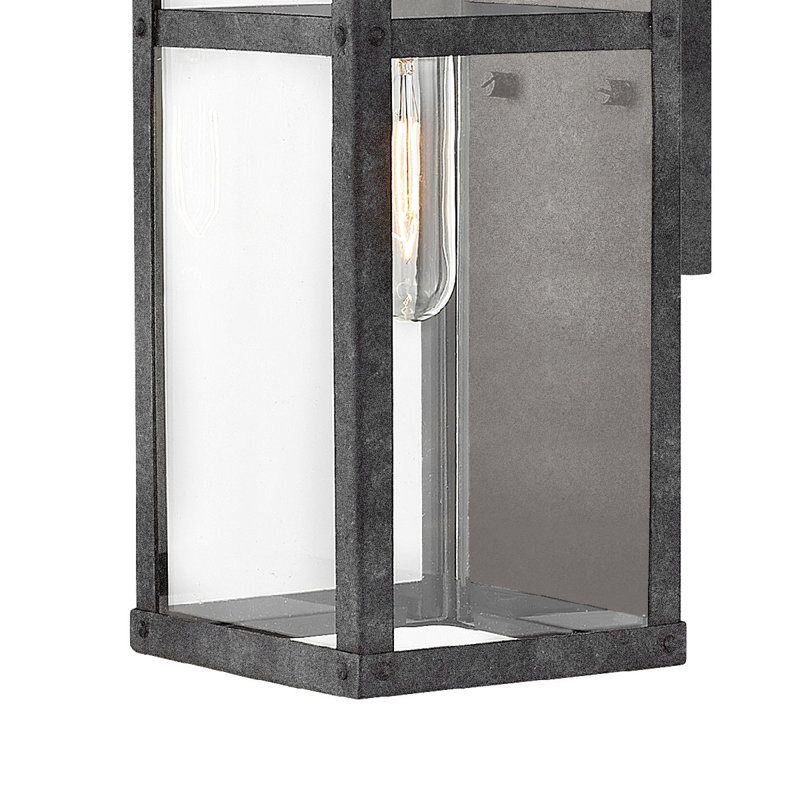 Porter Outdoor Wall Lantern, 13" H x 5.5" W x 6.5" D, Aged Zinc