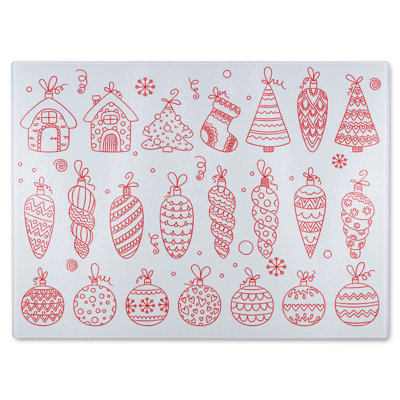 Winter Toys Dining Glass Chopping Board