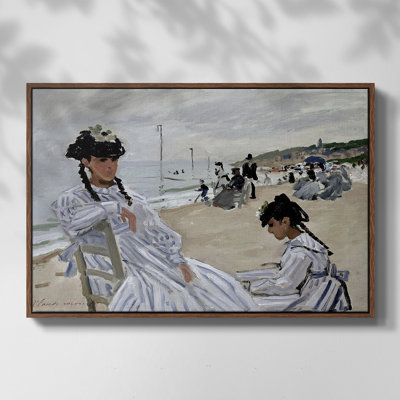 On the Beach at Trouville, 1870-Claude Monet-Framed Gallery Wrapped Canvas