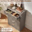 Ensemble de 3 meubles de chambre modernes en bois, comprenant une commode à 6 tiroirs (107 cm de hauteur) et une table de chevet à 3 tiroirs avec station de recharge.-308876962-308876963
