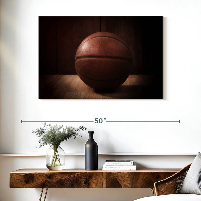 Ballon de basketball Siréci peu éclairé, H 26 po x l 39 po