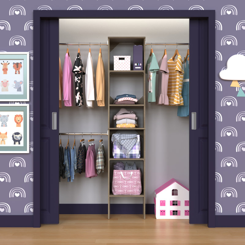 SuiteSymphony Closet System, 17" W, Natural Gray