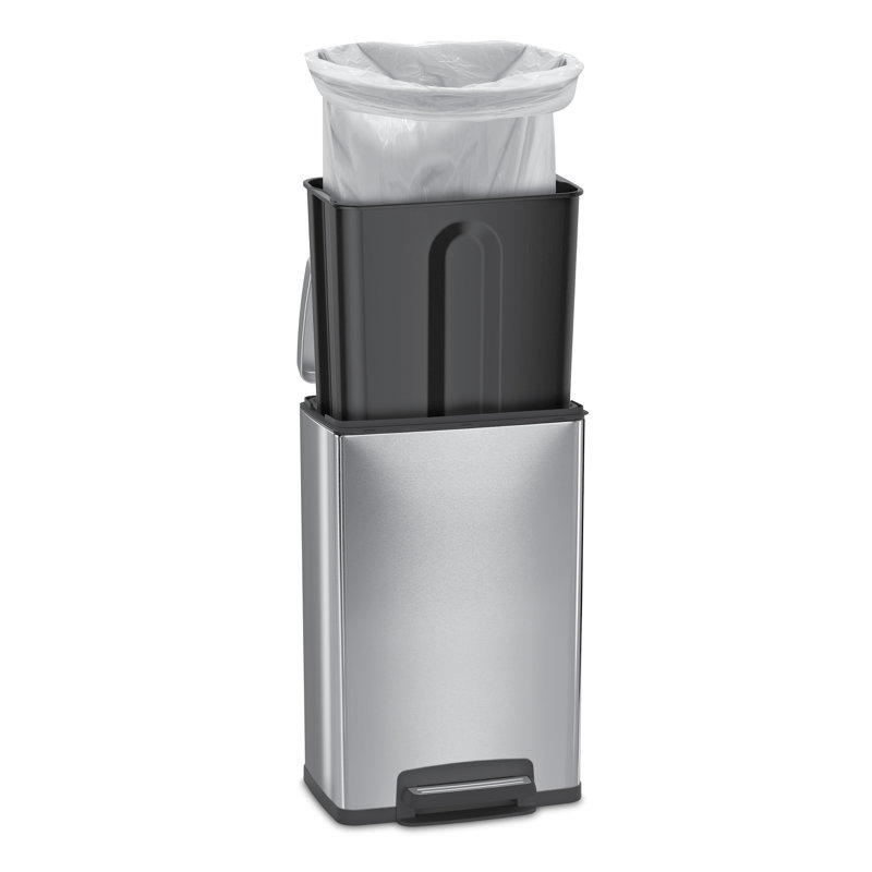 13 gallons Marchepied rectangulaire en acier inoxydable